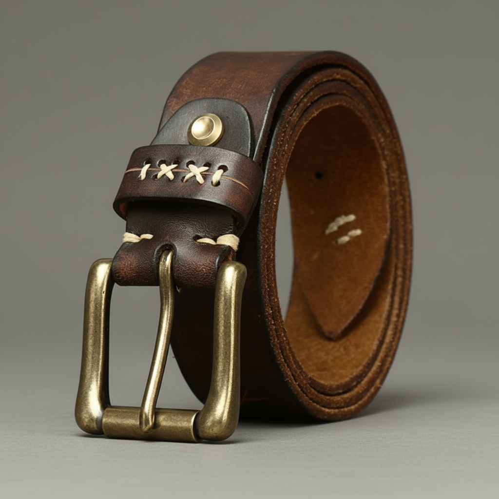 Vintage Street Leather Belt, Unisex, Classic Wear