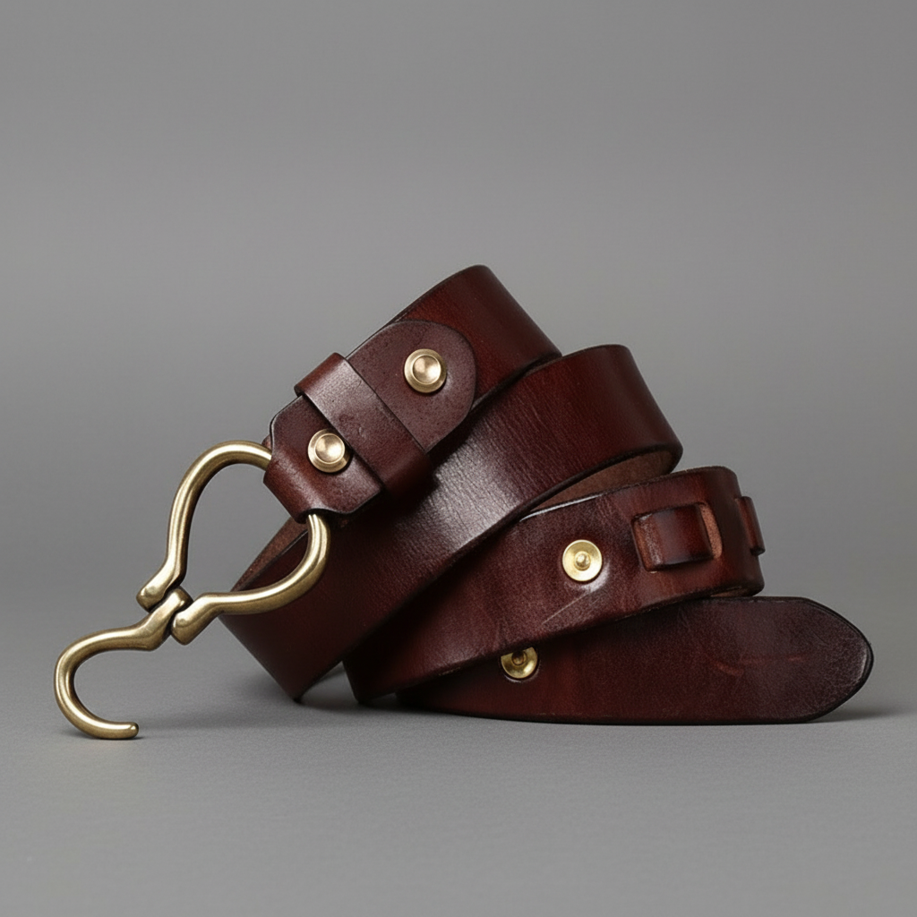 Heritage Hook Leather Belt, Unisex,