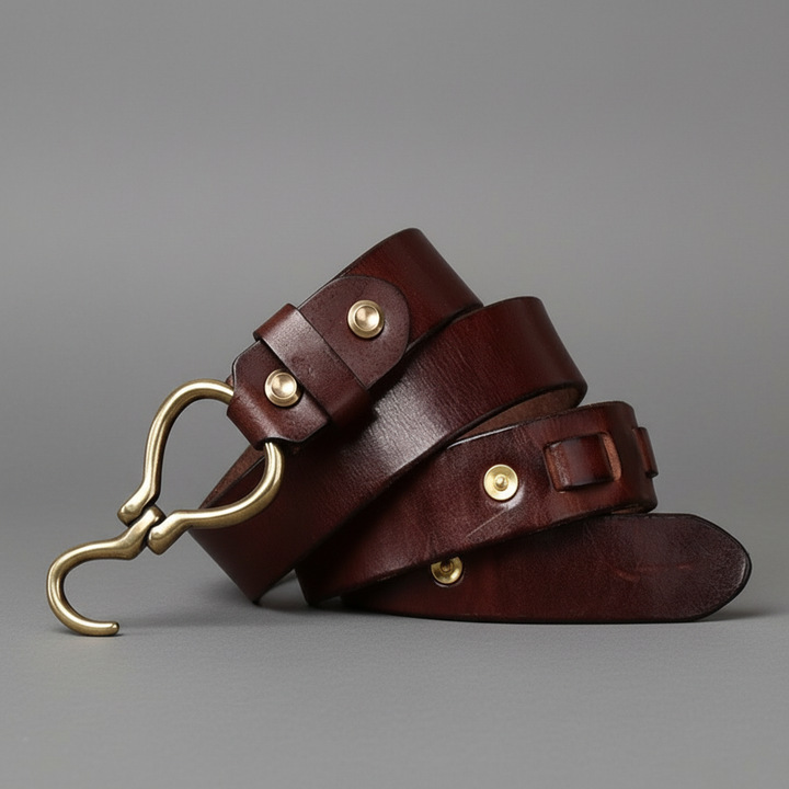 Heritage Hook Leather Belt, Unisex,