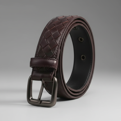 Woven Leather Belt, Unisex, Adjustable Fit