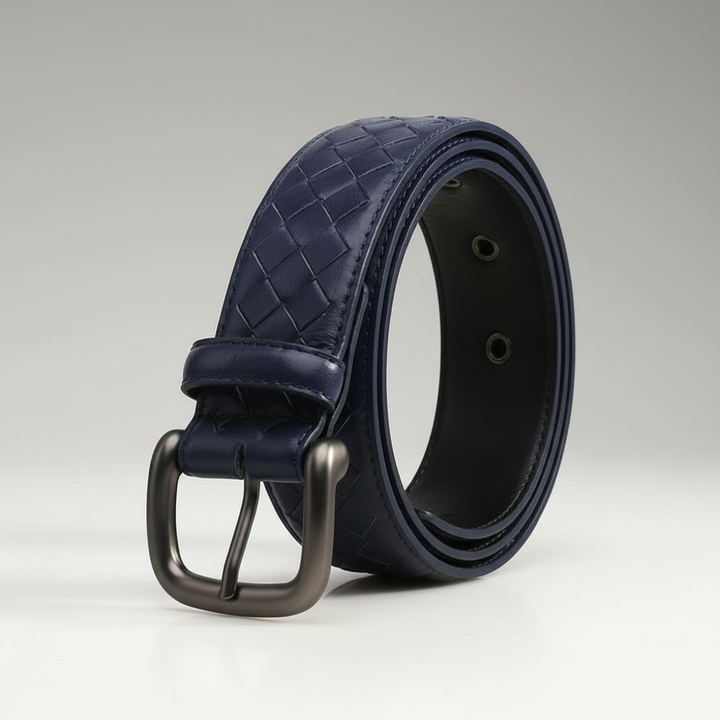 Woven Leather Belt, Unisex, Adjustable Fit